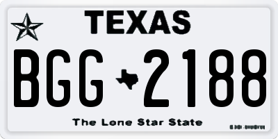 TX license plate BGG2188