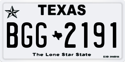TX license plate BGG2191