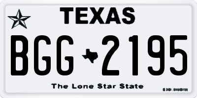 TX license plate BGG2195