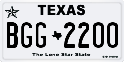 TX license plate BGG2200
