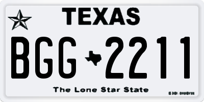 TX license plate BGG2211