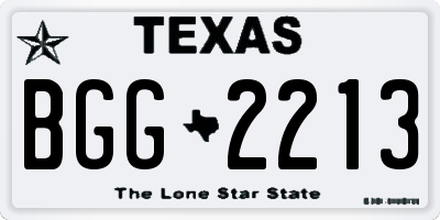 TX license plate BGG2213