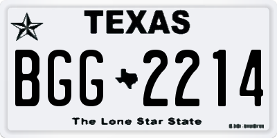TX license plate BGG2214