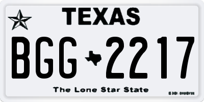 TX license plate BGG2217
