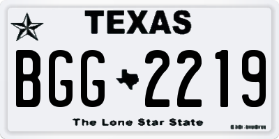 TX license plate BGG2219
