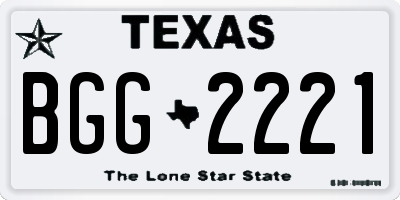 TX license plate BGG2221