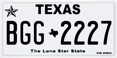 TX license plate BGG2227