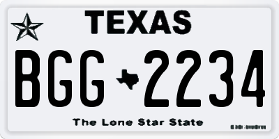 TX license plate BGG2234