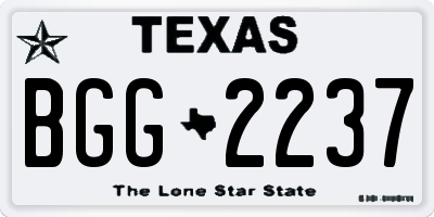 TX license plate BGG2237