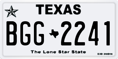 TX license plate BGG2241