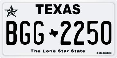 TX license plate BGG2250
