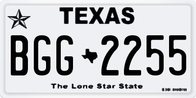 TX license plate BGG2255