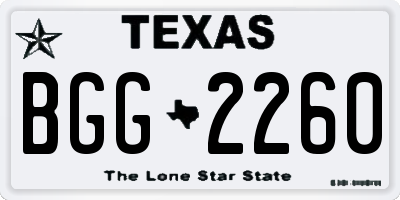 TX license plate BGG2260