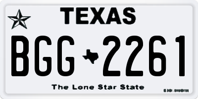 TX license plate BGG2261