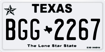 TX license plate BGG2267
