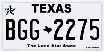 TX license plate BGG2275