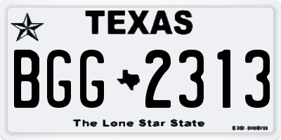 TX license plate BGG2313