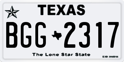 TX license plate BGG2317