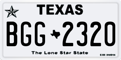 TX license plate BGG2320