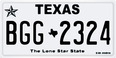 TX license plate BGG2324