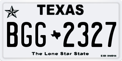TX license plate BGG2327