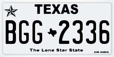 TX license plate BGG2336