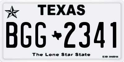 TX license plate BGG2341