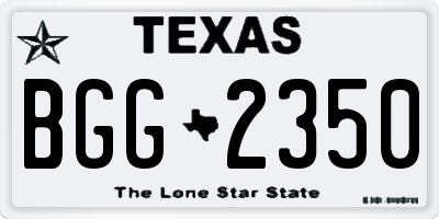 TX license plate BGG2350