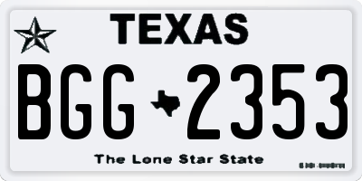 TX license plate BGG2353