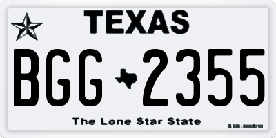 TX license plate BGG2355