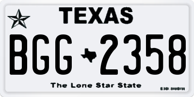 TX license plate BGG2358