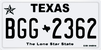 TX license plate BGG2362