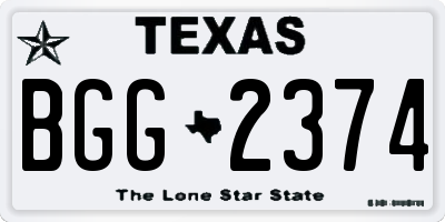 TX license plate BGG2374
