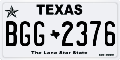 TX license plate BGG2376