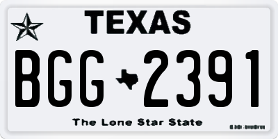 TX license plate BGG2391