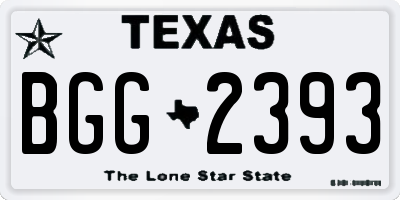 TX license plate BGG2393