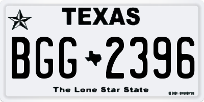 TX license plate BGG2396