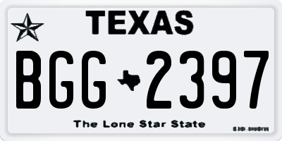 TX license plate BGG2397