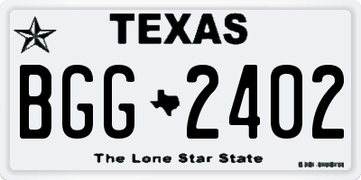 TX license plate BGG2402