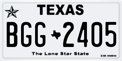 TX license plate BGG2405