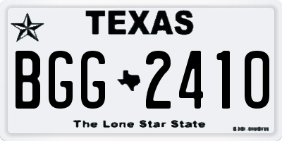 TX license plate BGG2410