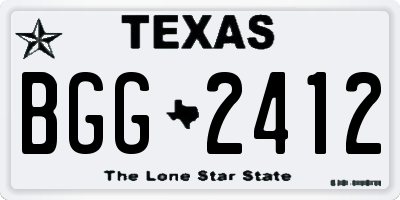 TX license plate BGG2412