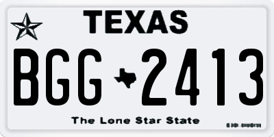 TX license plate BGG2413
