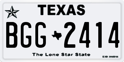 TX license plate BGG2414