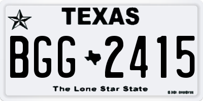 TX license plate BGG2415