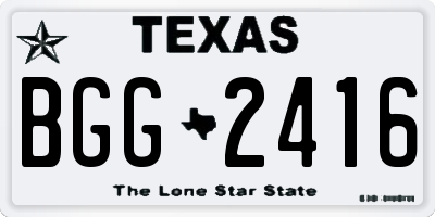 TX license plate BGG2416