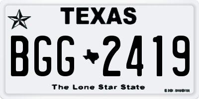 TX license plate BGG2419