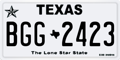 TX license plate BGG2423