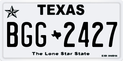 TX license plate BGG2427
