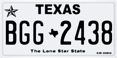 TX license plate BGG2438
